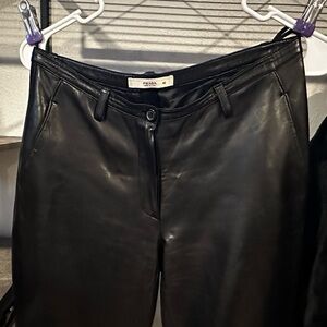 Authentic Prada vintage straight legged leather pants